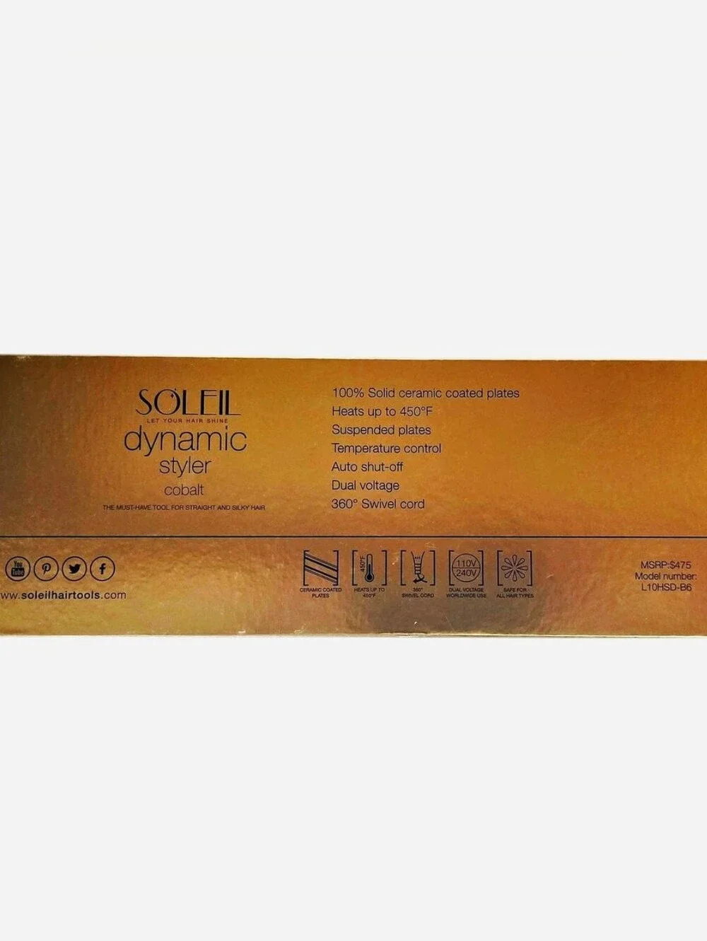 Soleil COBALT BLUE Dynamic Styler Hair Straightener (MSRP $475)